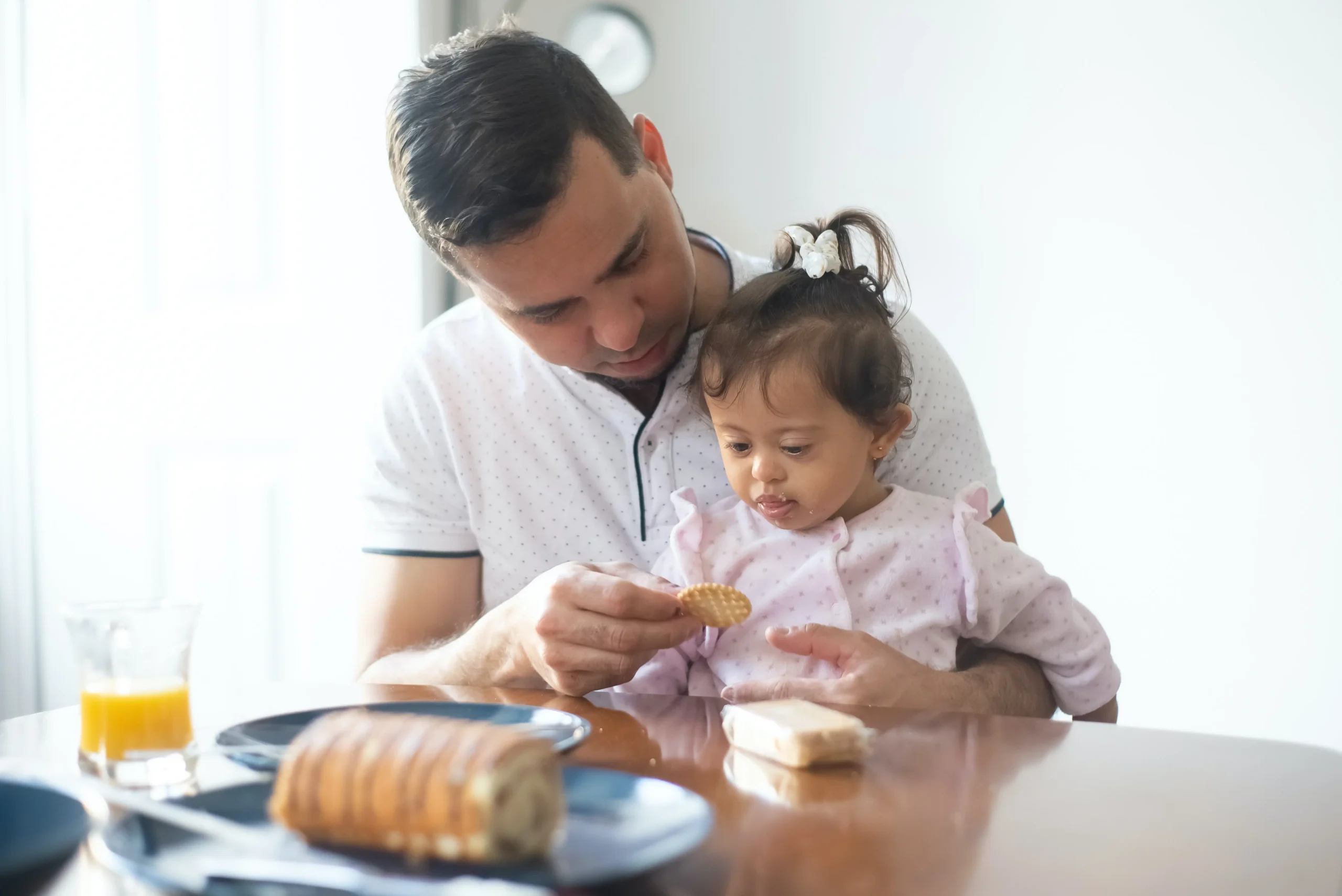 baby eating crackers